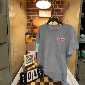 NASA Patch Men's Gray Short Sleeve